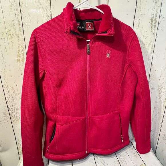 Women’s Spyder Full Zip Fur Lined Jacket Layering Size Large - Picture 1 of 6